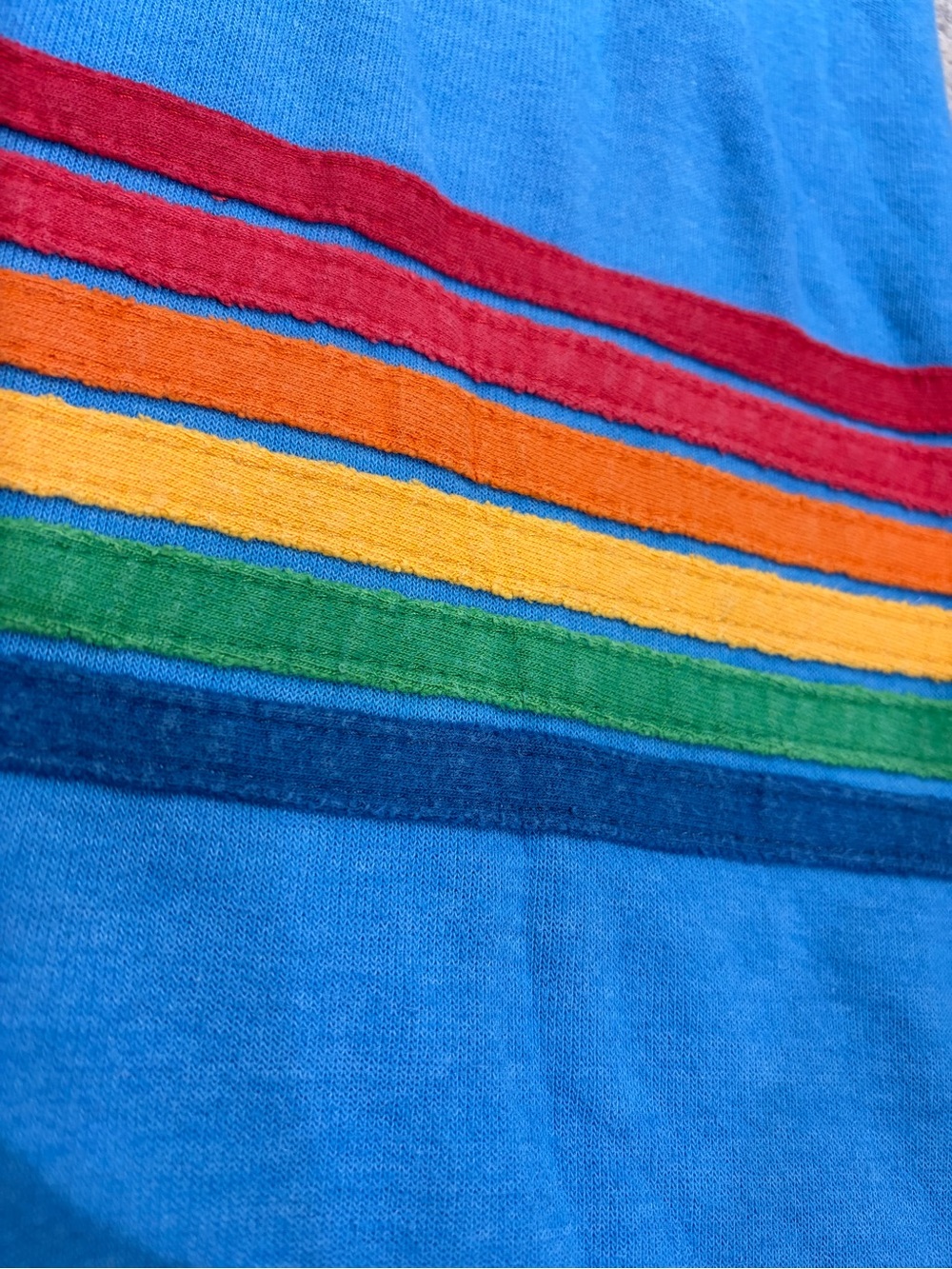 Aviator Nation Women’s Sweatpants Size M Blue Rainbow Stripe Joggers GUC - Picture 5 of 8